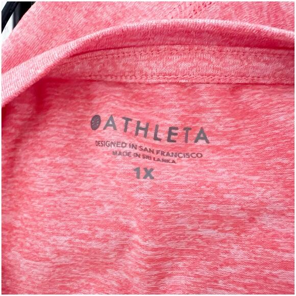 Athleta Workout Tank Plus Size 1X Heathered Orange Heathered Cropped Scoop Neck - Picture 7 of 7